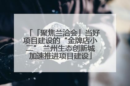 「聚焦兰洽会」当好项目建设的“金牌店小二” 兰州生态创新城加速推进项目建设