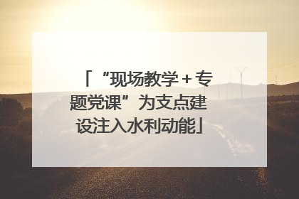 “现场教学＋专题党课”为支点建设注入水利动能