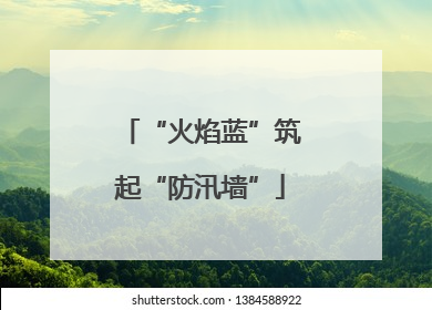 “火焰蓝”筑起“防汛墙”