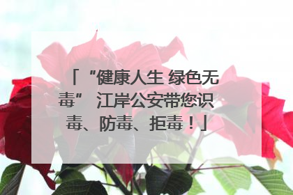 “健康人生 绿色无毒” 江岸公安带您识毒、防毒、拒毒！
