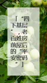 “四下基层”，老百姓房前屋后的“平安密码”