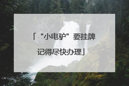 “小电驴”要挂牌 记得尽快办理