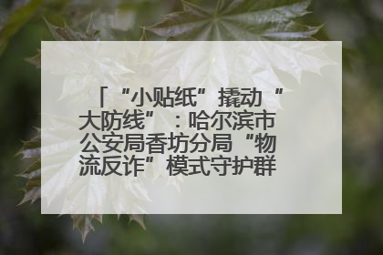 “小贴纸”撬动“大防线”：哈尔滨市公安局香坊分局“物流反诈”模式守护群众“钱袋子”