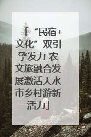 “民宿+文化”双引擎发力 农文旅融合发展激活天水市乡村游新活力