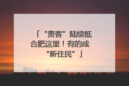 “贵客”陆续抵合肥这里！有的成“新住民”