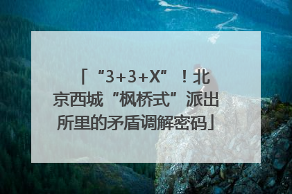 “3+3+X”！北京西城“枫桥式”派出所里的矛盾调解密码