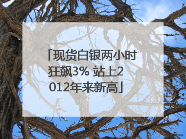 现货白银两小时狂飙3% 站上2012年来新高