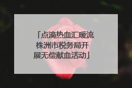 点滴热血汇暖流 株洲市税务局开展无偿献血活动