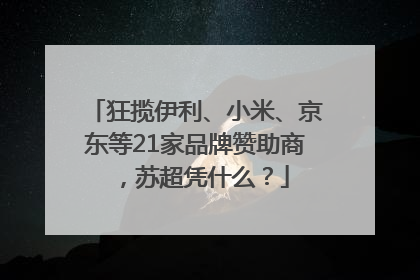 狂揽伊利、小米、京东等21家品牌赞助商，苏超凭什么？
