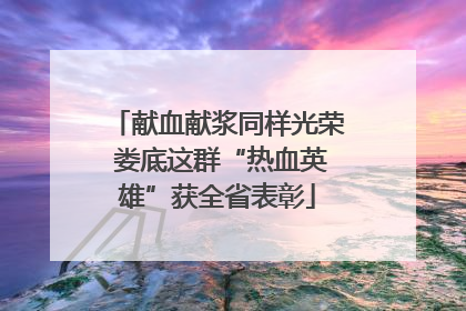 献血献浆同样光荣 娄底这群“热血英雄”获全省表彰