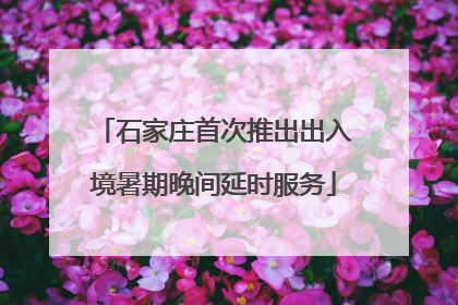 石家庄首次推出出入境暑期晚间延时服务