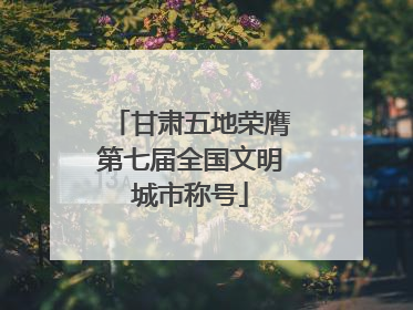 甘肃五地荣膺第七届全国文明城市称号