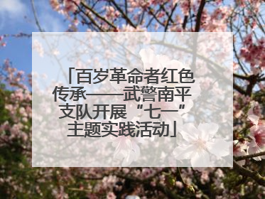 百岁革命者红色传承——武警南平支队开展“七一”主题实践活动