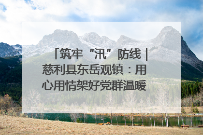 筑牢“汛”防线｜慈利县东岳观镇：用心用情架好党群温暖悠长的“连心桥”