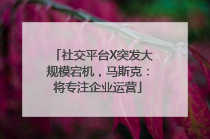 社交平台X突发大规模宕机，马斯克：将专注企业运营