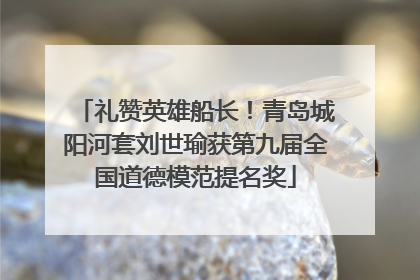 礼赞英雄船长！青岛城阳河套刘世瑜获第九届全国道德模范提名奖