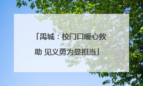 禹城：校门口暖心救助 见义勇为显担当