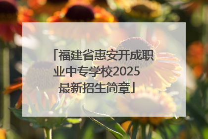 福建省惠安开成职业中专学校2025最新招生简章