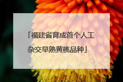 福建省育成首个人工杂交早熟黄桃品种