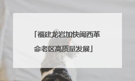 福建龙岩加快闽西革命老区高质量发展