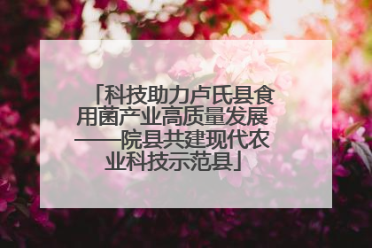 科技助力卢氏县食用菌产业高质量发展——院县共建现代农业科技示范县