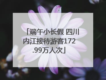 端午小长假 四川内江接待游客172.99万人次