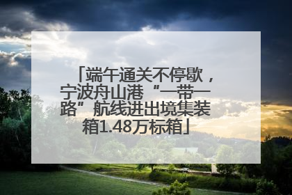 端午通关不停歇，宁波舟山港“一带一路”航线进出境集装箱1.48万标箱