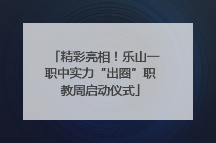 精彩亮相！乐山一职中实力“出圈”职教周启动仪式