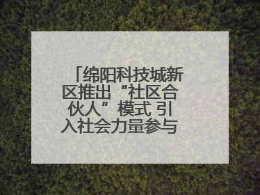 绵阳科技城新区推出“社区合伙人”模式 引入社会力量参与民生共建共治