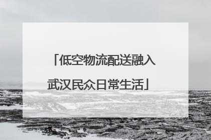 低空物流配送融入武汉民众日常生活