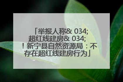 举报人称& 034;超红线建房& 034;！新宁县自然资源局：不存在超红线建房行为