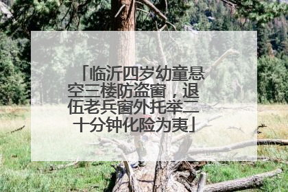 临沂四岁幼童悬空三楼防盗窗，退伍老兵窗外托举二十分钟化险为夷