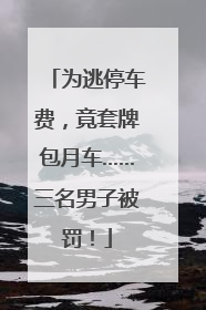 为逃停车费，竟套牌包月车……三名男子被罚！