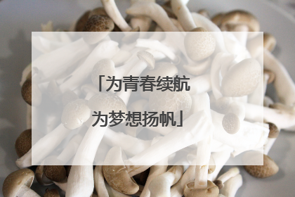 为青春续航 为梦想扬帆