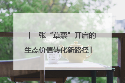 一张“草票”开启的生态价值转化新路径