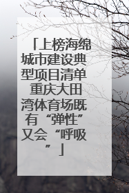上榜海绵城市建设典型项目清单 重庆大田湾体育场既有“弹性”又会“呼吸”