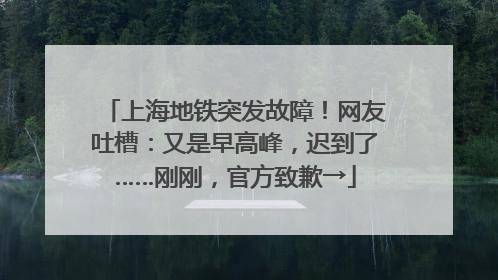 上海地铁突发故障！网友吐槽：又是早高峰，迟到了……刚刚，官方致歉→