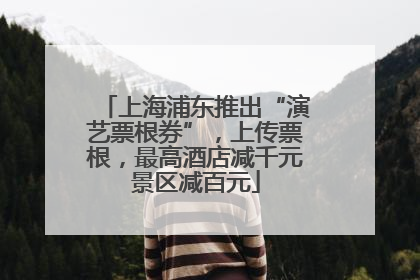上海浦东推出“演艺票根券”，上传票根，最高酒店减千元景区减百元