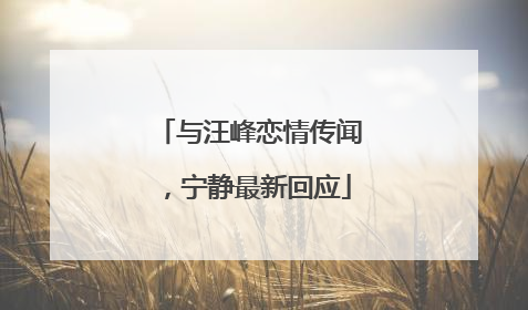 与汪峰恋情传闻，宁静最新回应