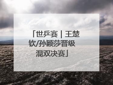 世乒赛｜王楚钦/孙颖莎晋级混双决赛