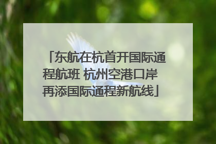 东航在杭首开国际通程航班 杭州空港口岸再添国际通程新航线