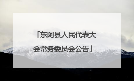 东阿县人民代表大会常务委员会公告