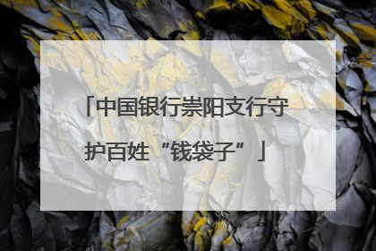 中国银行崇阳支行守护百姓“钱袋子”