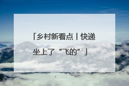 乡村新看点丨快递坐上了“飞的”