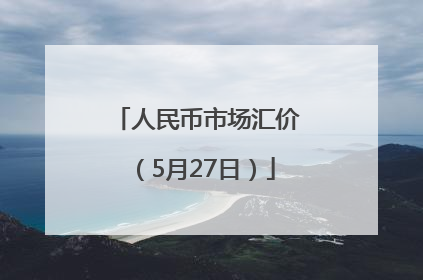 人民币市场汇价（5月27日）