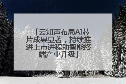 云知声布局AI芯片成果显著，持续推进上市进程助智能终端产业升级