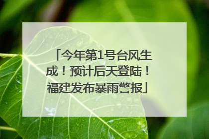 今年第1号台风生成！预计后天登陆！福建发布暴雨警报
