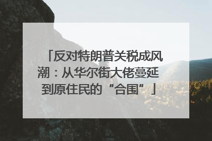 反对特朗普关税成风潮：从华尔街大佬蔓延到原住民的“合围”