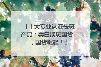十大专业认证祛斑产品：美白淡斑国货，国货崛起！