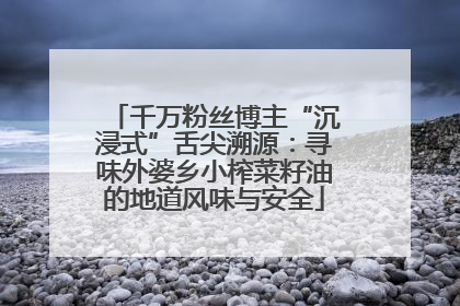 千万粉丝博主“沉浸式”舌尖溯源：寻味外婆乡小榨菜籽油的地道风味与安全